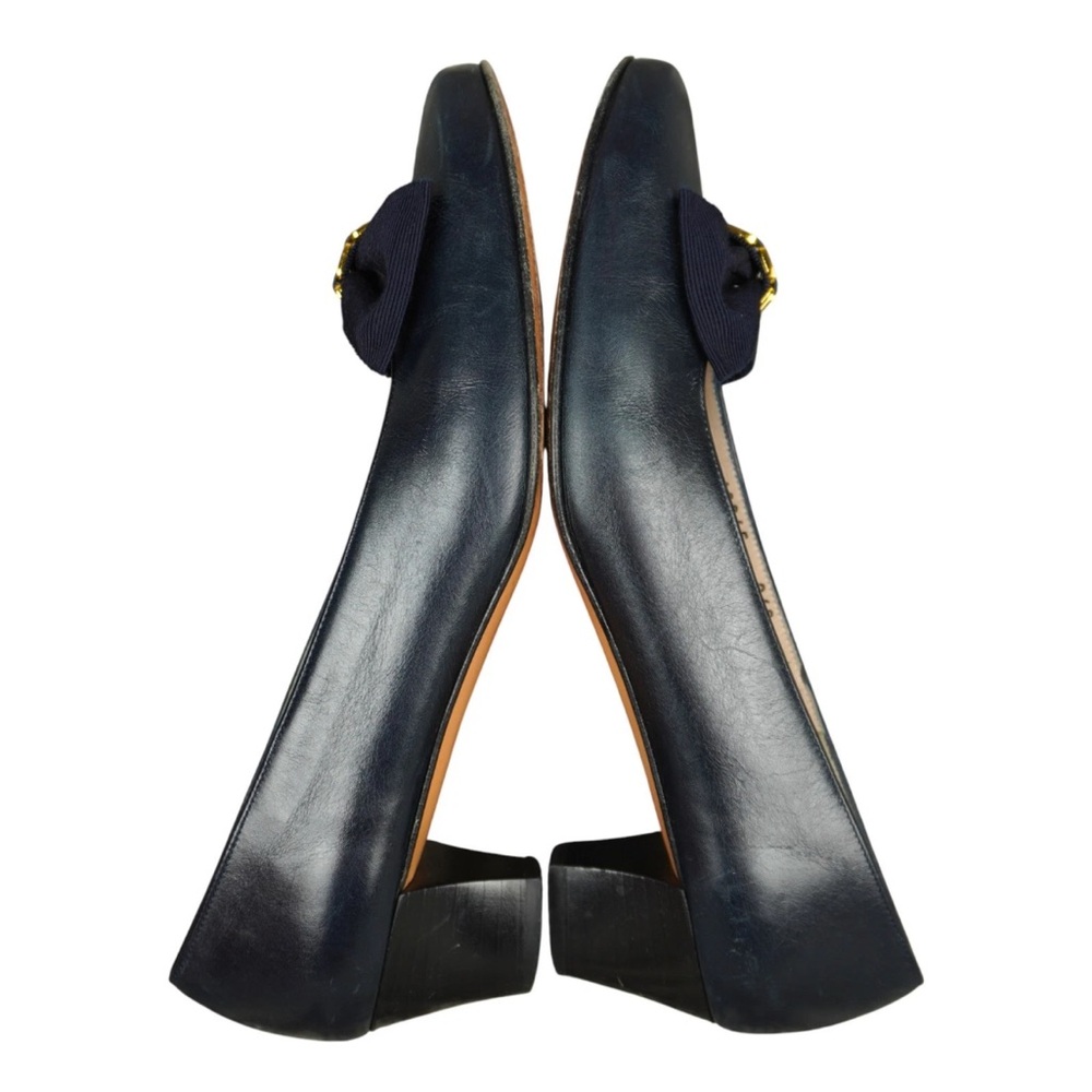 Salvatore Ferragamo Blue Patent Leather Vara Bow Heels Sz 9.5 A2 Made In Italy - Picture 9 of 15